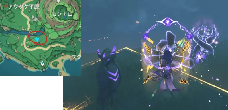 カンナ山南西の雷鳥の像その２