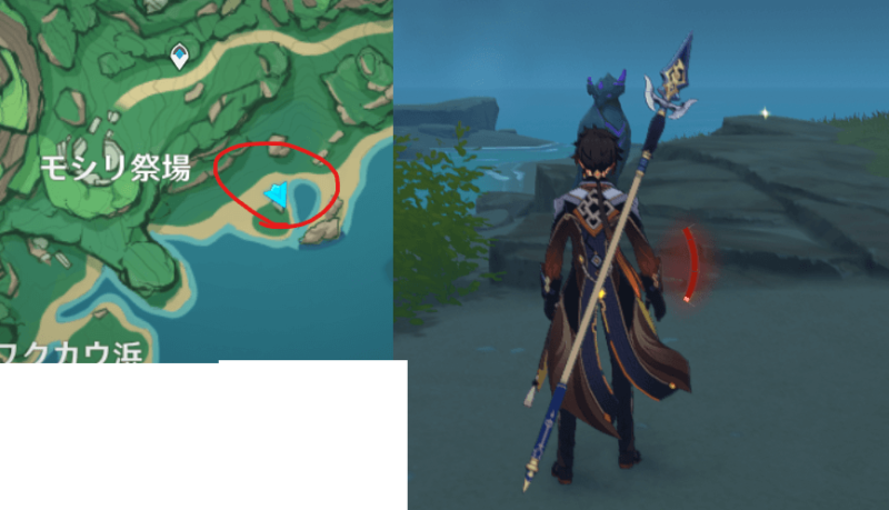 モシリ祭場南東の雷鳥の像