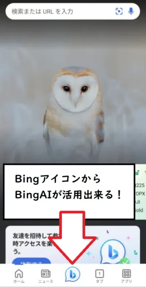 Microsoft BingのTOPページ