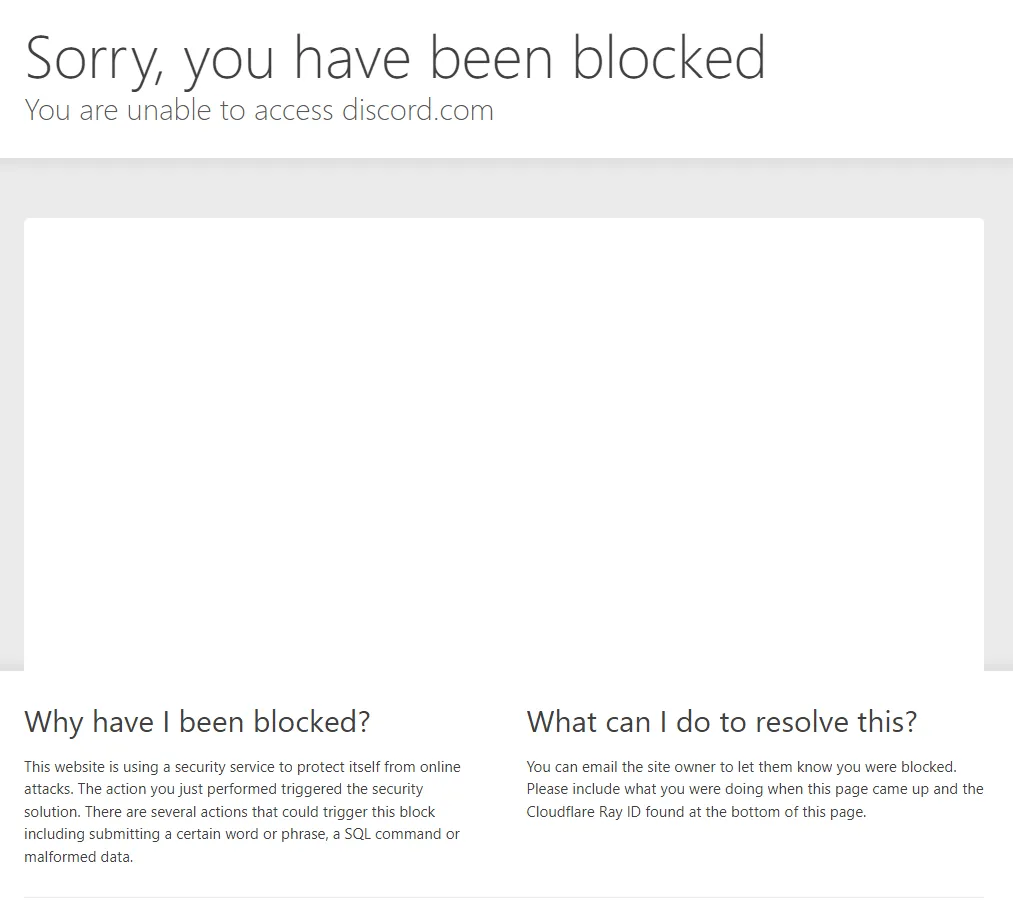【Discord】Sorry, you have been blocked
