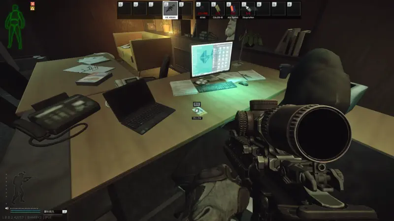 ブラックカードキー部屋のテーブル