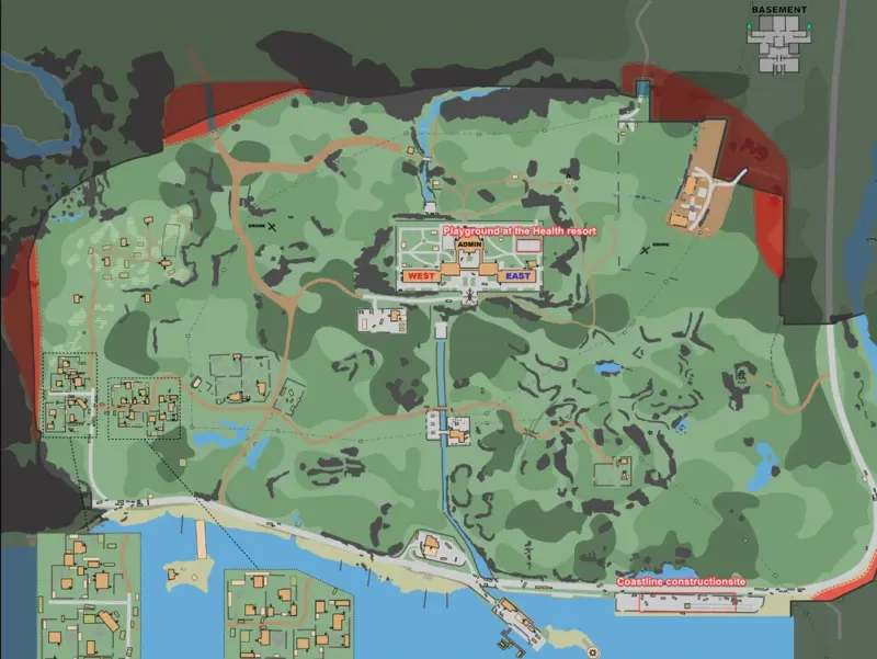 Shorelineの海岸沿いの建設現場とヘルスリゾートの遊び場
