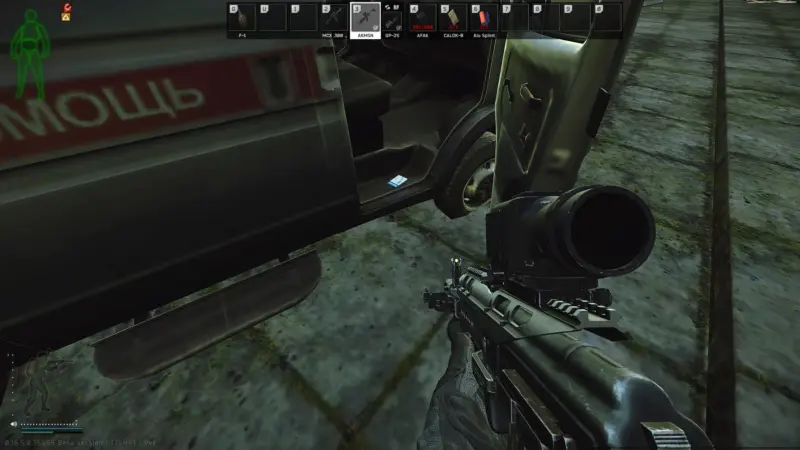 リゾート救急車ドアの中(ブルーカードキー)カードスポーン