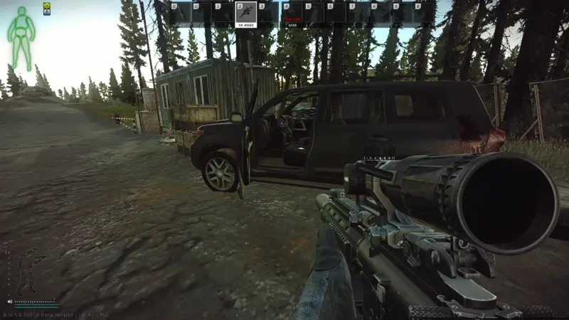 検問黒い車の座席(ヴァイオレットキー)引きで見る