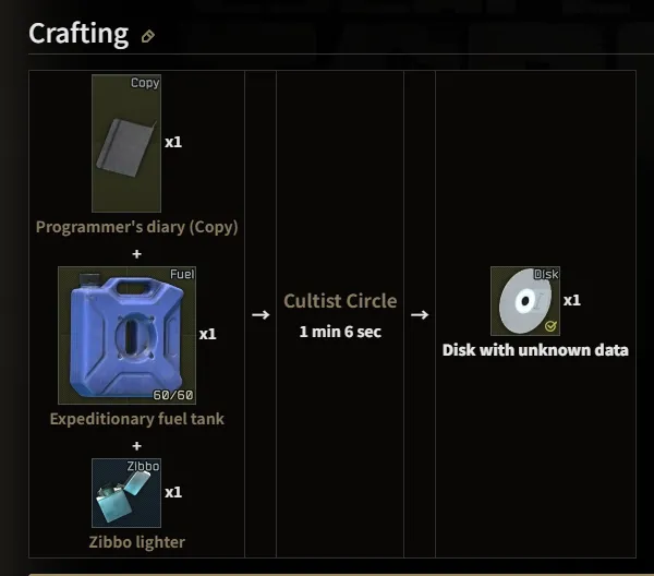 Mechanic「Friend from Norvinsk – Part 5」カルティストレシピ