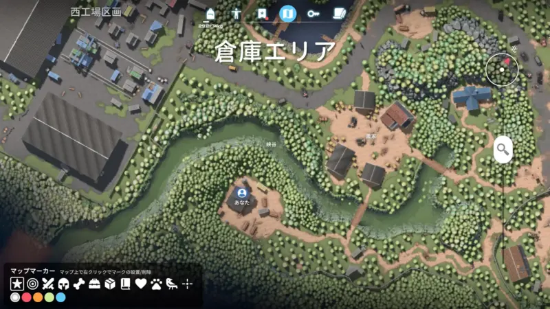 クエスト「隠居生活」緑の建物の場所(MAP)