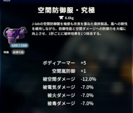 空間防御服・究極