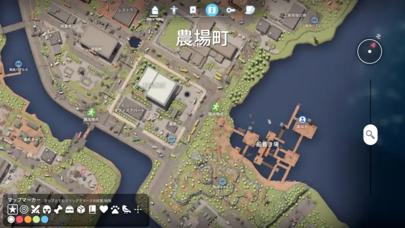 船着き場の釣りスポットの場所