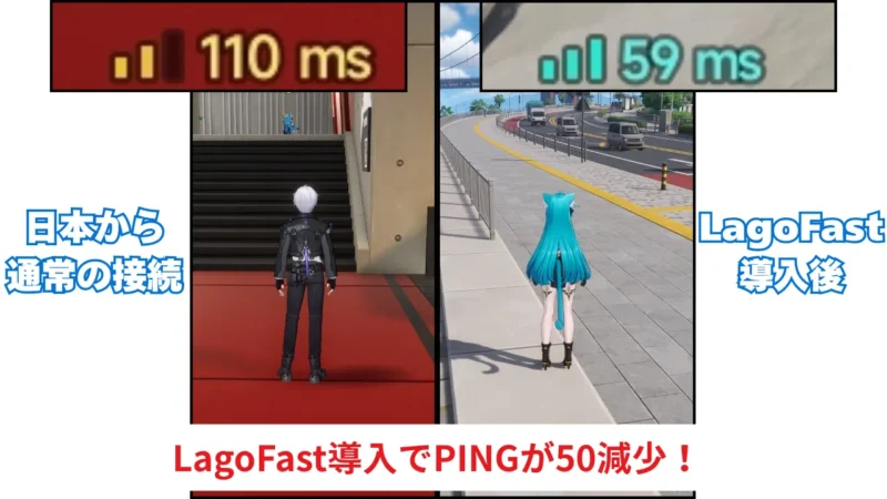 NTE LagoFast導入でPING減少
