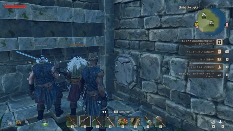 「放棄されたバッカニアの倉庫」壁のスイッチ