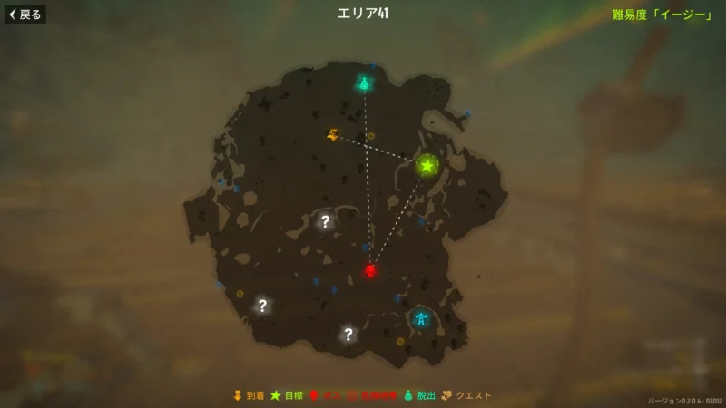 マップ「エリア41」ゲーム内マップ(実績回収後)