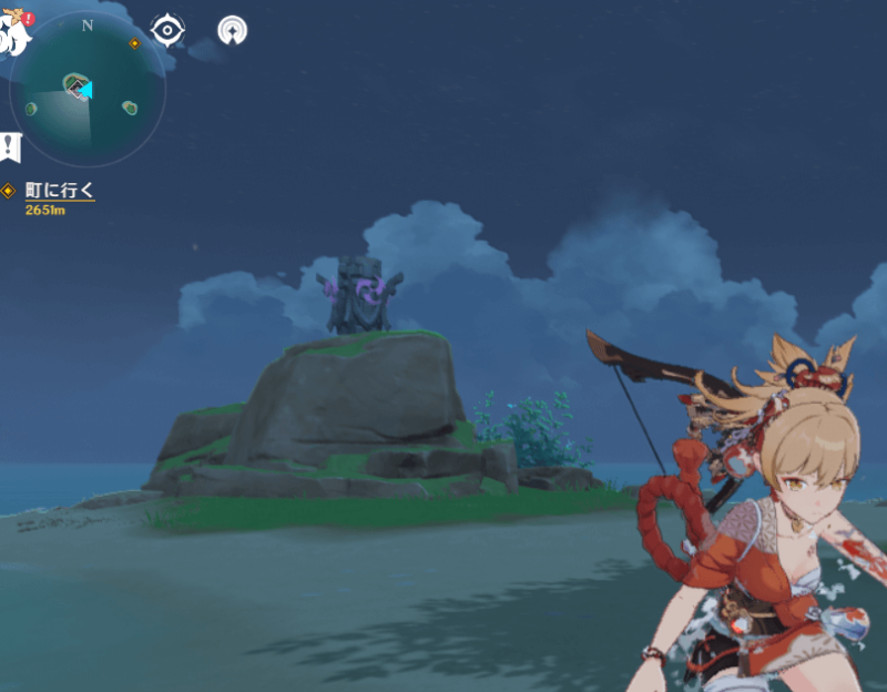 【原神】モシリの殻　鶴見島　秘境　入り方　場所　ギミック　元素柱　雷元素　稽古・砺伏の巣床