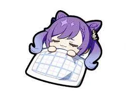 布団で寝てる刻晴スタンプ