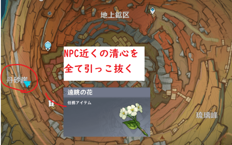 千年千岩 供物 層岩巨淵 そうがんきょえん 原神 げんしん 遠眺の花