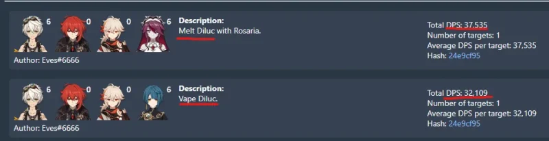 ディルック 編成DPS DPS チーム パーティ 編成 比較 原神 げんしん