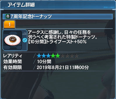 【PSO2】7周年記念ドーナッツ